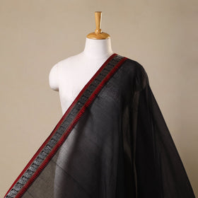 Black - zari border dharwad cotton fabric 20 - handcrafted