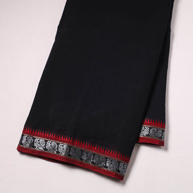 Black - zari border dharwad cotton fabric 20 - handcrafted