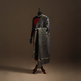 Zari work banarasi silk dupatta 07 - handcrafted