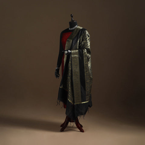 Zari work banarasi silk dupatta 20 - handcrafted