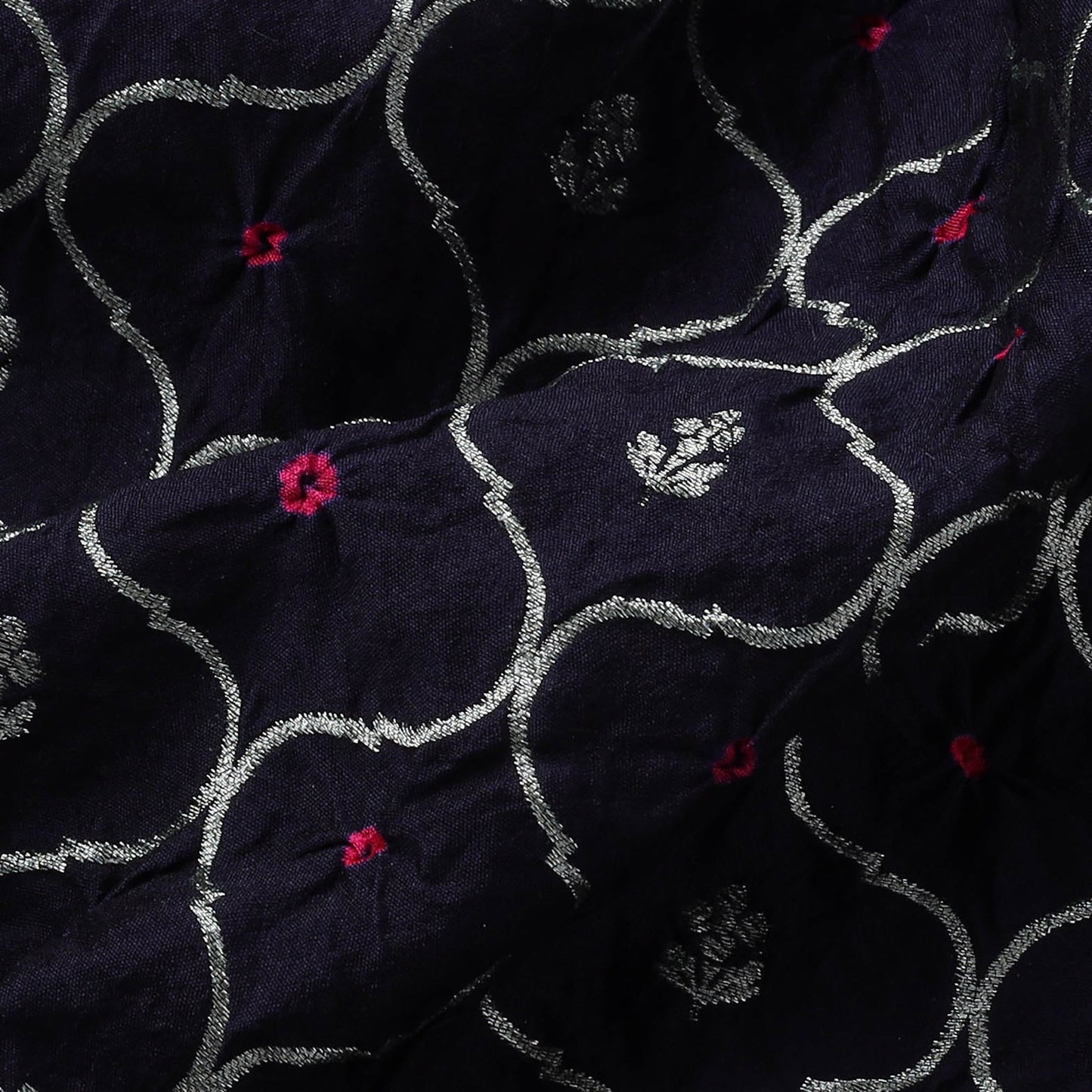 Zari work silk tie-dye bandhani fabric 39 - handcrafted