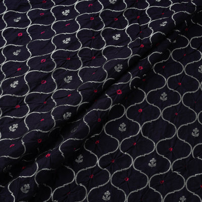 Zari work silk tie-dye bandhani fabric 39 - handcrafted