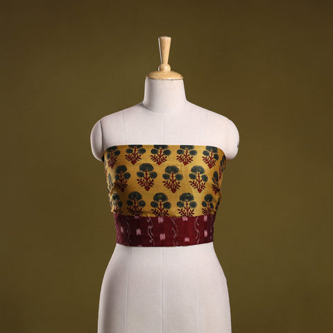 Block print cotton ajrakh blouse piece 08 - handcrafted