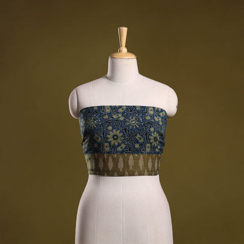 Block print cotton ajrakh blouse piece 13 - handcrafted