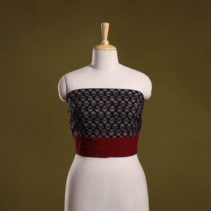 Block print cotton ajrakh blouse piece 17 - handcrafted