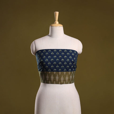 Block print cotton ajrakh blouse piece 20 - handcrafted