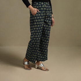 Block print cotton elasticated ajrakh palazzo 08 - s