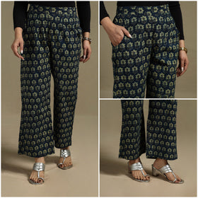 Block print cotton elasticated ajrakh palazzo 08 - s