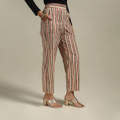 Block print cotton elasticated ajrakh palazzo 41 - s