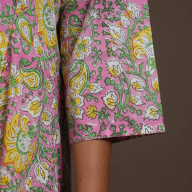 Block Print Cotton A-Line Sanganeri Kurta