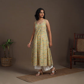 Block Print Cotton A-Line Sanganeri Kurta