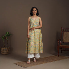Block Print Cotton A-Line Sanganeri Kurta
