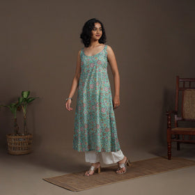 Block Print Cotton A-Line Sanganeri Kurta