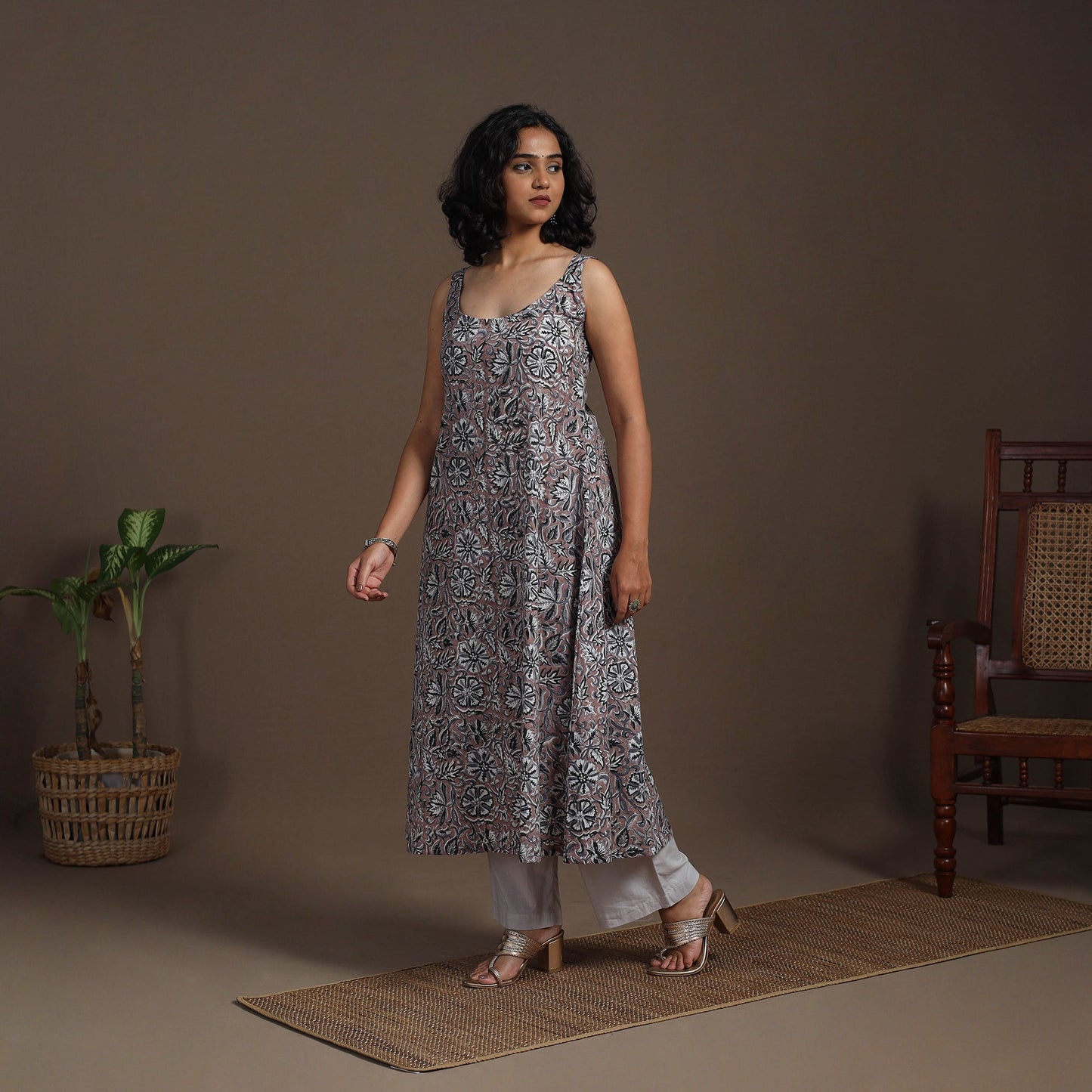 Cotton a-line sanganeri kurta 10 - handcrafted