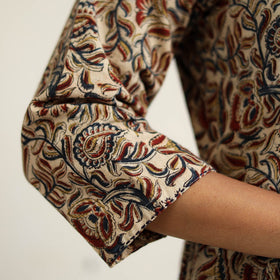 Block Print Cotton Pedana Kalamkari Kurta Set (Set of 3)