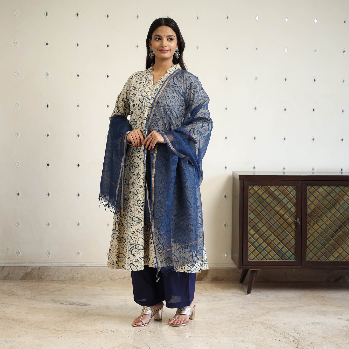 Cotton pedana kalamkari kurta set (set of 3) 04
