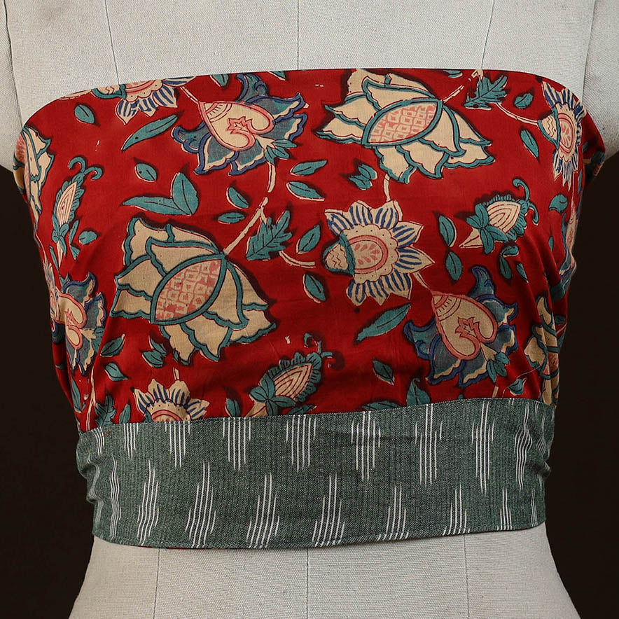 Block print cotton sanganeri blouse piece 03 - handcrafted