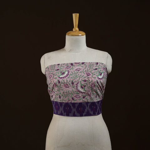 Block print cotton sanganeri blouse piece 04 - handcrafted