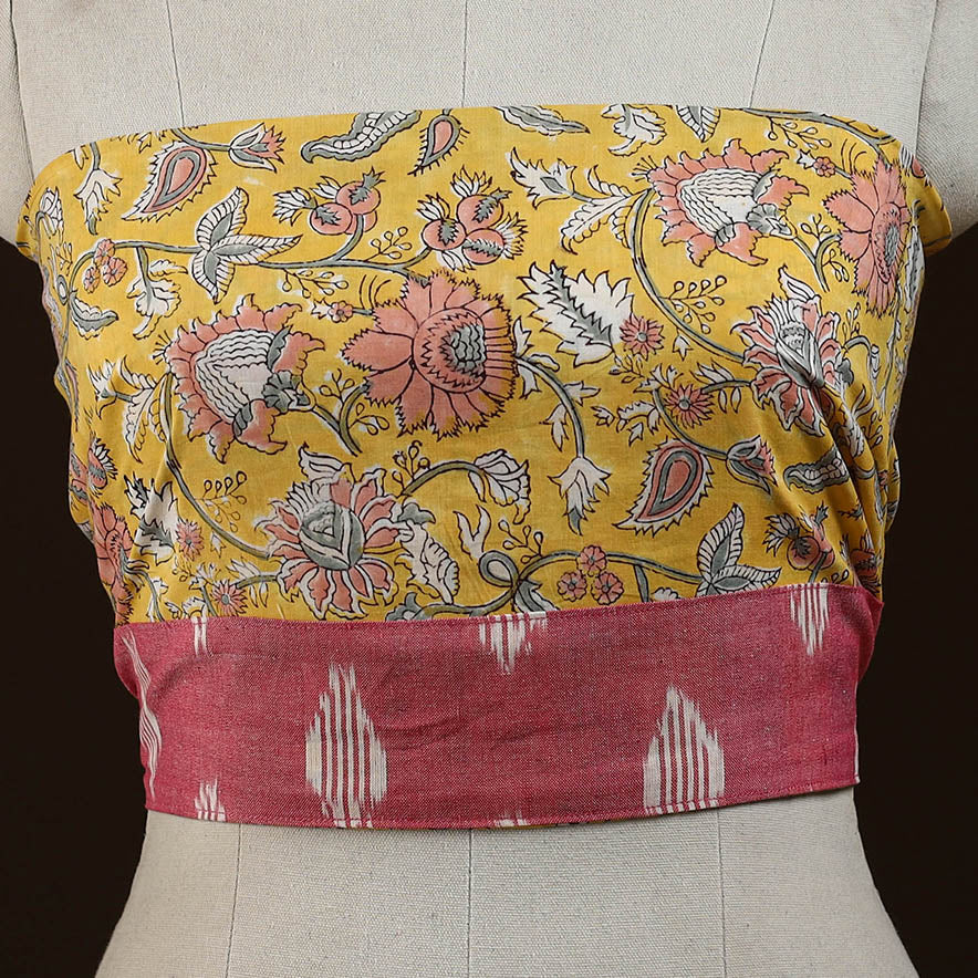 Block print cotton sanganeri blouse piece 11 - handcrafted