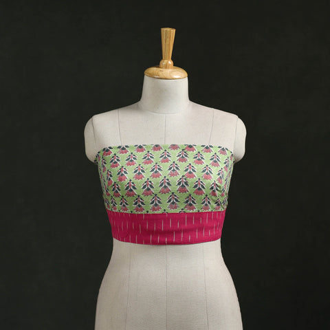 Block print cotton sanganeri blouse piece 14 - handcrafted