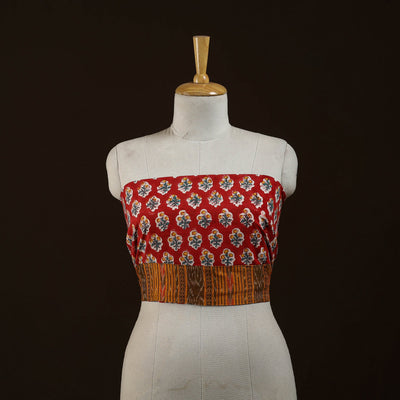 Block print cotton sanganeri blouse piece 15 - handcrafted