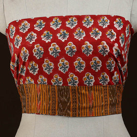 Block print cotton sanganeri blouse piece 15 - handcrafted