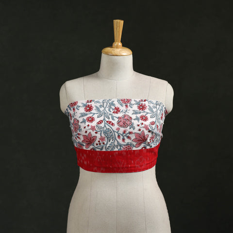 Block print cotton sanganeri blouse piece 19 - handcrafted