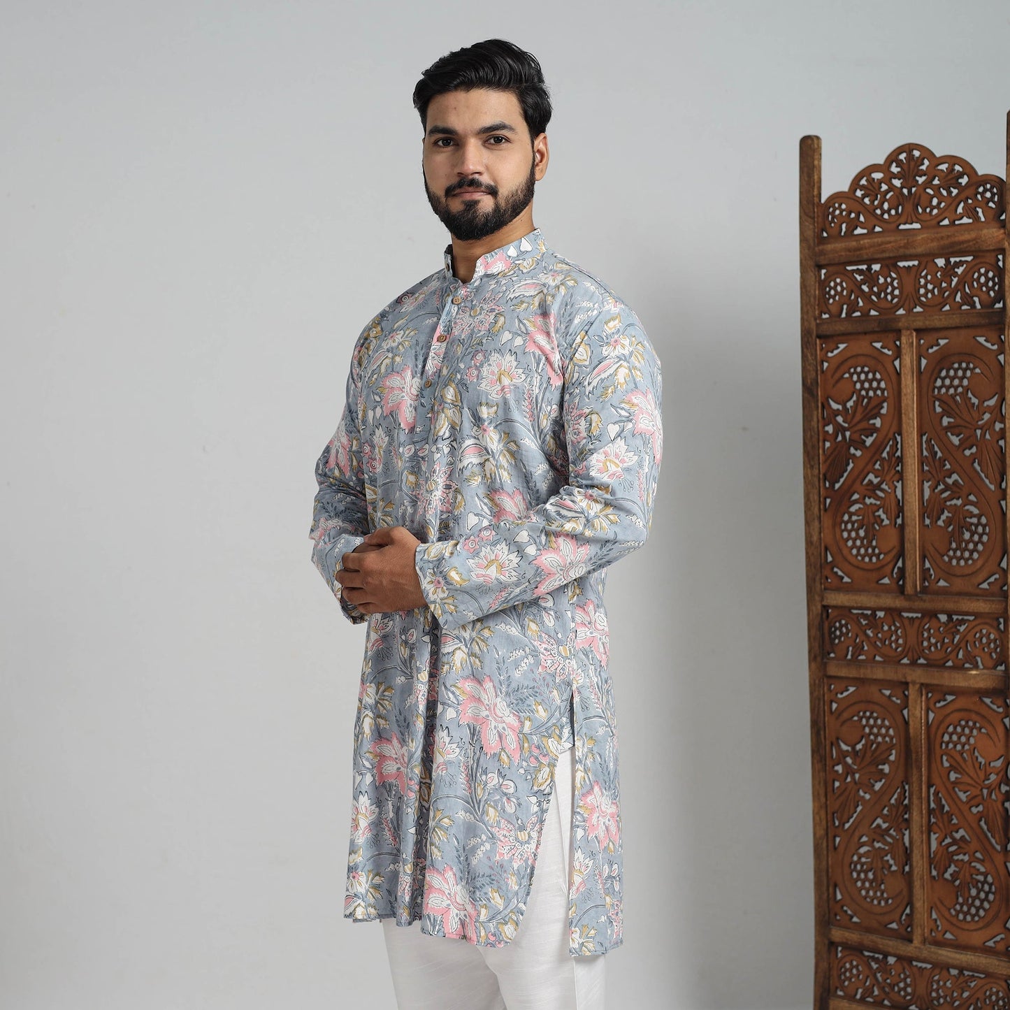 Shop Sanganeri Kurta for Men - Elegant Block Print Design