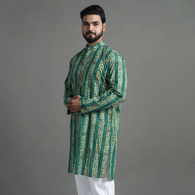 Cotton sanganeri kurta for men (long) 11 - handcrafted