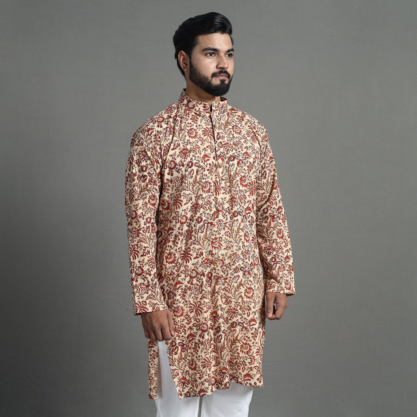 Block print cotton sanganeri kurta for men (long) 18