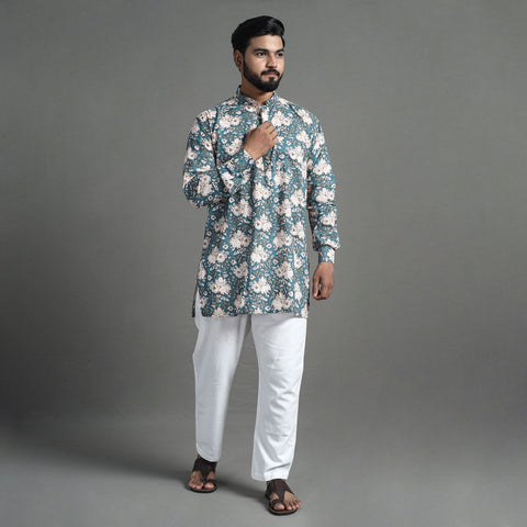 Shop Sanganeri Kurta for Men - Elegant Block Print Design