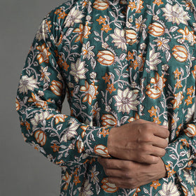 Block print cotton sanganeri kurta for men (short) 04