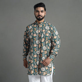Block print cotton sanganeri kurta for men (short) 04