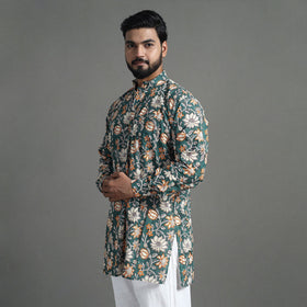 Block print cotton sanganeri kurta for men (short) 04