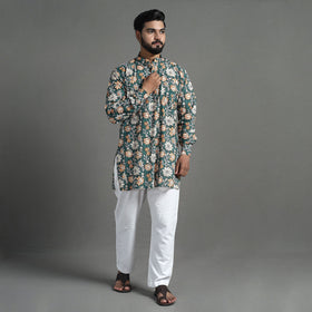 Block print cotton sanganeri kurta for men (short) 04
