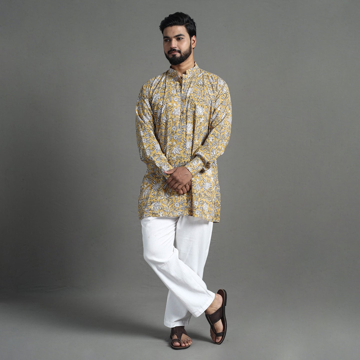 Shop Sanganeri Kurta for Men - Elegant Block Print Design