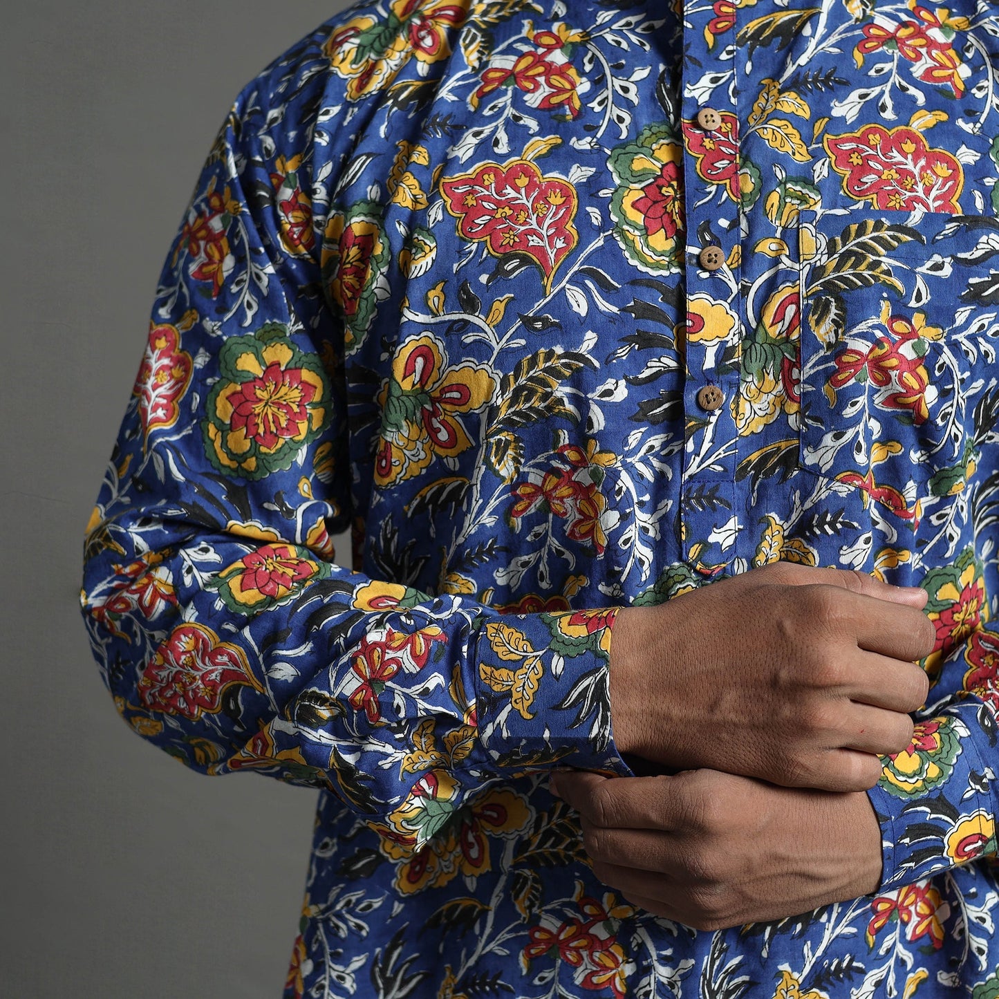 Block Print Cotton Sanganeri Kurta for Men (Short) 06