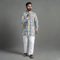 Cotton sanganeri kurta for men (short) 16 - handcrafted