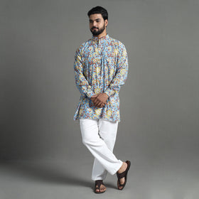 Cotton sanganeri kurta for men (short) 16 - handcrafted