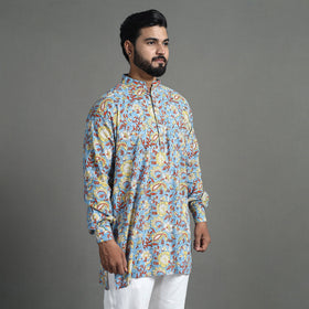 Cotton sanganeri kurta for men (short) 16 - handcrafted
