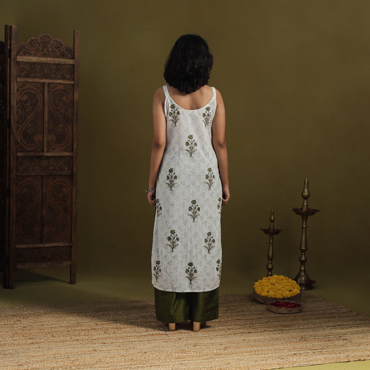 Cotton straight sanganeri kurta 14 - handcrafted