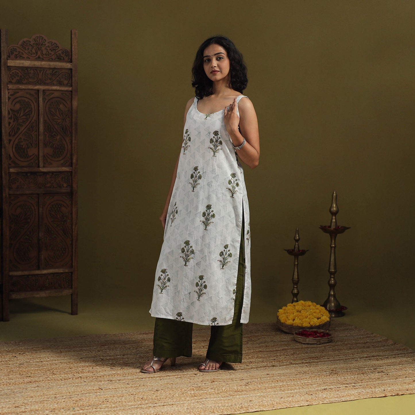 Cotton straight sanganeri kurta 14 - handcrafted