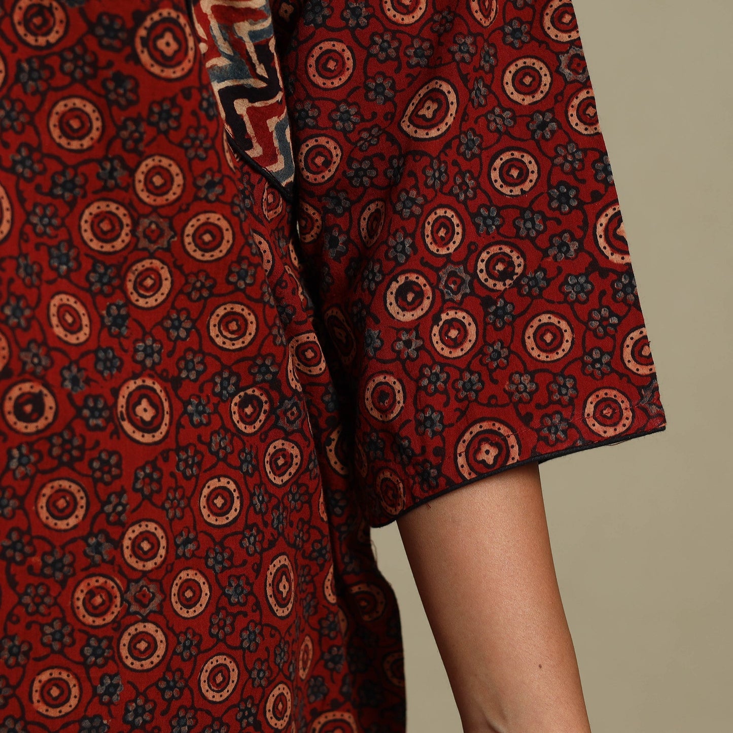 Natural dyed cotton straight kurta 12 - s - handcrafted