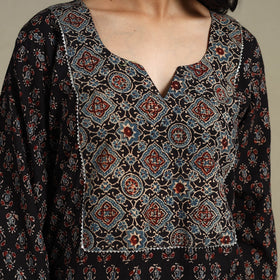 Natural dyed cotton straight kurta 16 - m - handcrafted