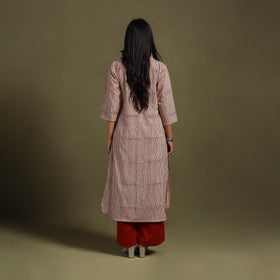 Block Print Natural Dyed Cotton Straight Bagru Kurta