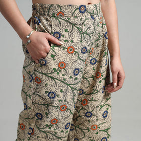 Buy Block Printed Cotton Pedana Kalamkari Palazzo