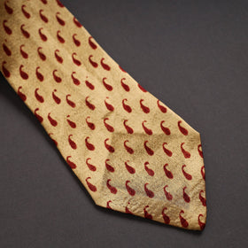  Block Printed Mashru Silk Handmade Necktie for Men 