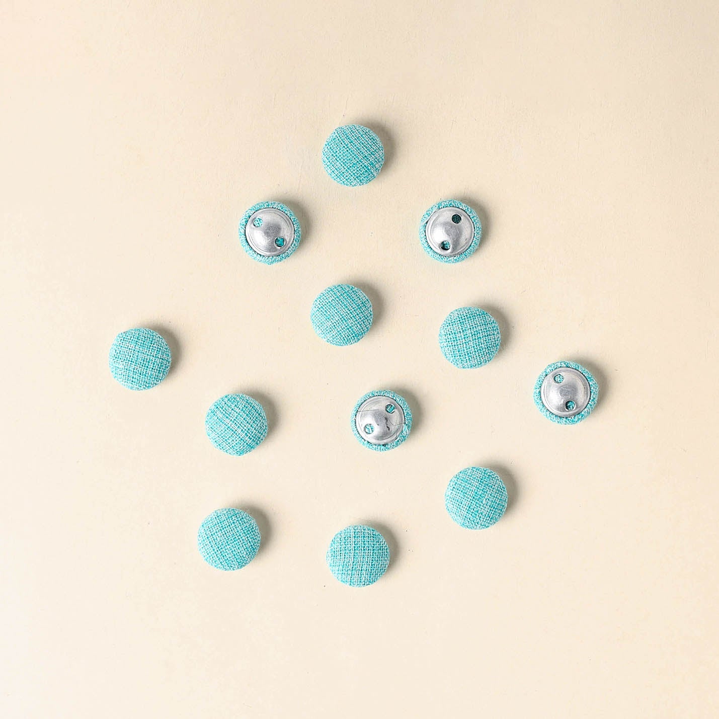  Blue Handmade Fabric Button Small at iTokri