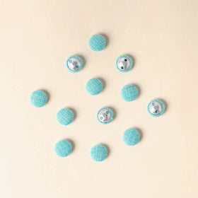  Blue Handmade Fabric Button Small at iTokri
