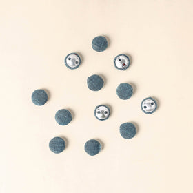  Blue Handmade Fabric Button Small at iTokri